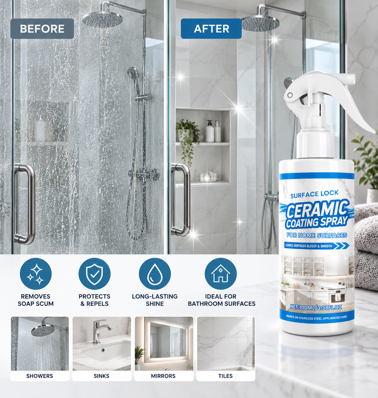 Vaporisateur de revêtement céramique pour surfaces domestiques