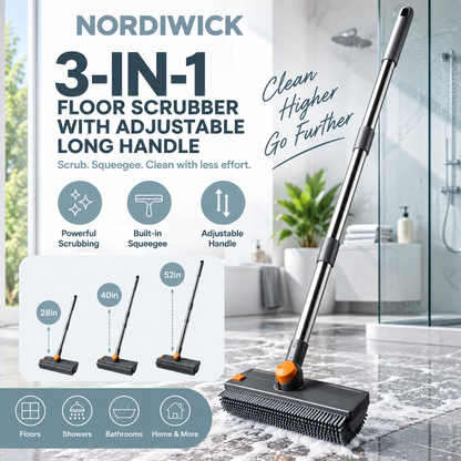 Brosse de nettoyage et raclette 3 en 1 à long manche