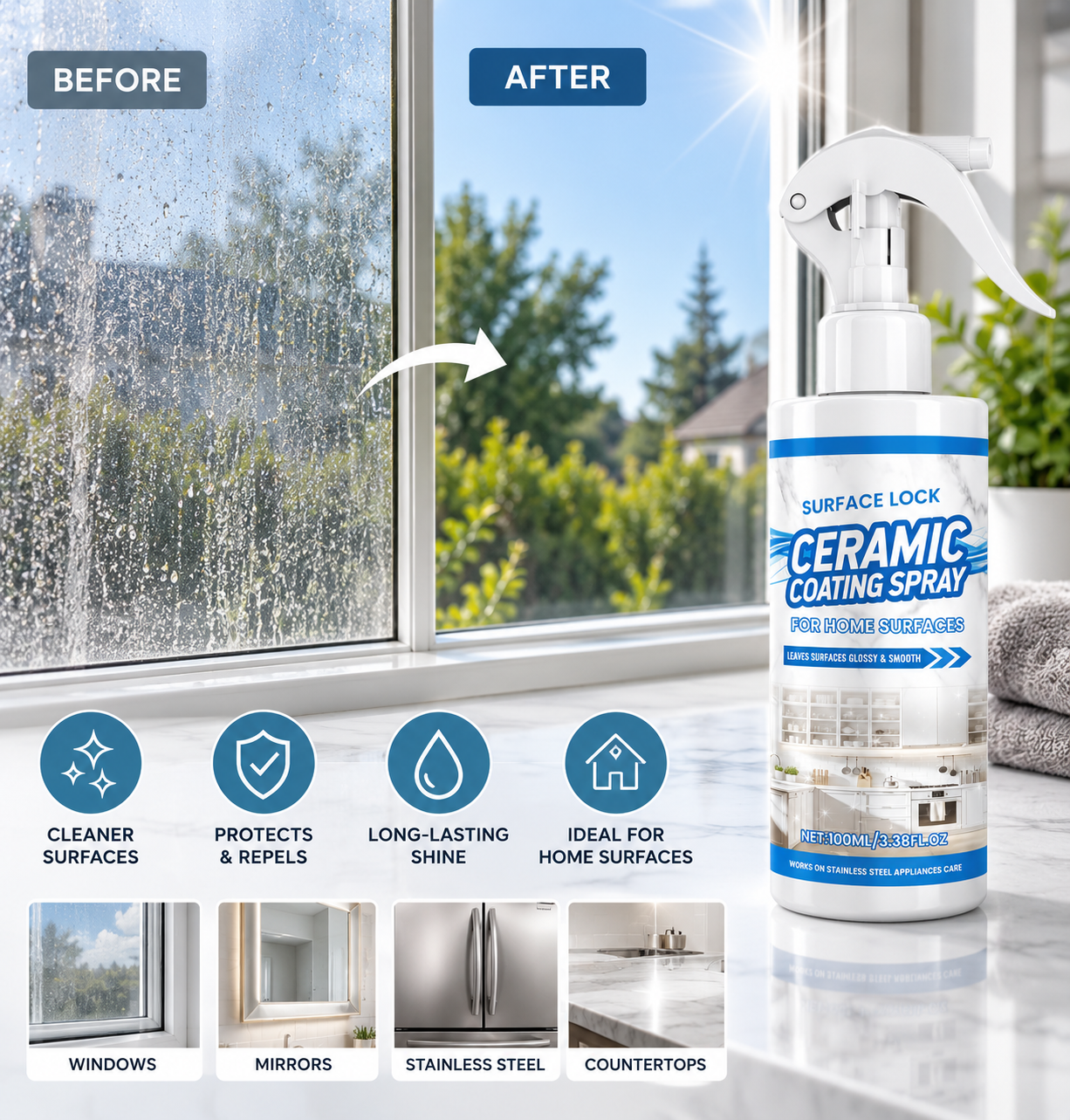 Vaporisateur de revêtement céramique pour surfaces domestiques